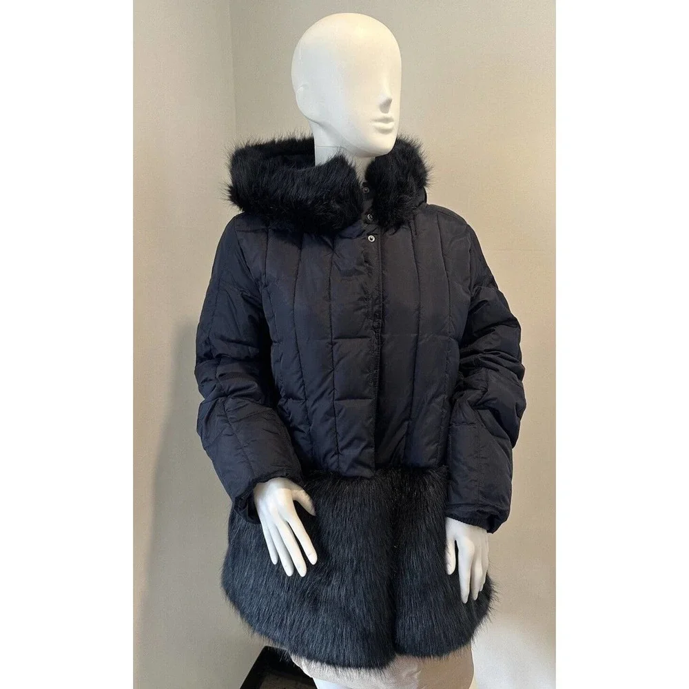 Crewcuts Girls Coat Blue Primaloft Puffer Faux Fur Jacket - Size 16 Orig.$239 - Picture 3 of 13